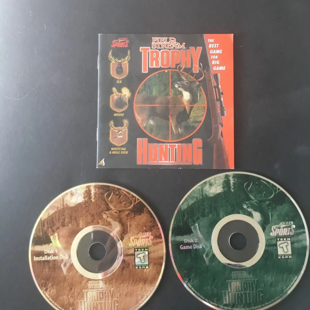 Field & Stream Trophy Hunting Game (PC, 1999) CD ROM 2 Discs